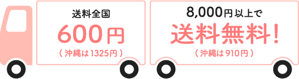 8,000円(税込)以上のお買い物で送料無料(沖縄を除く)