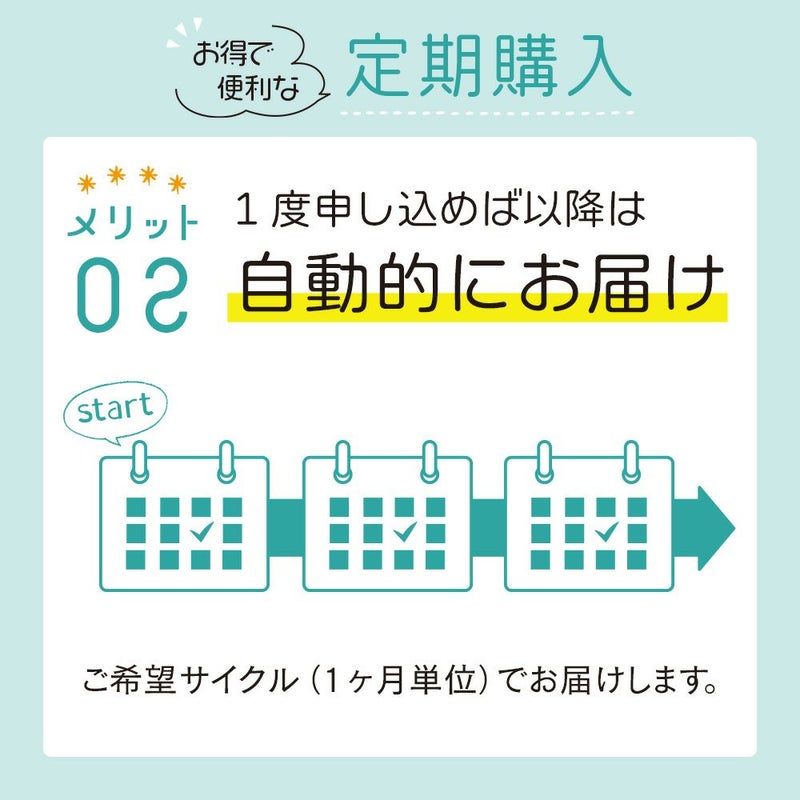 定期購入のメリット2　1度申し込めば以降は自動的にお届け